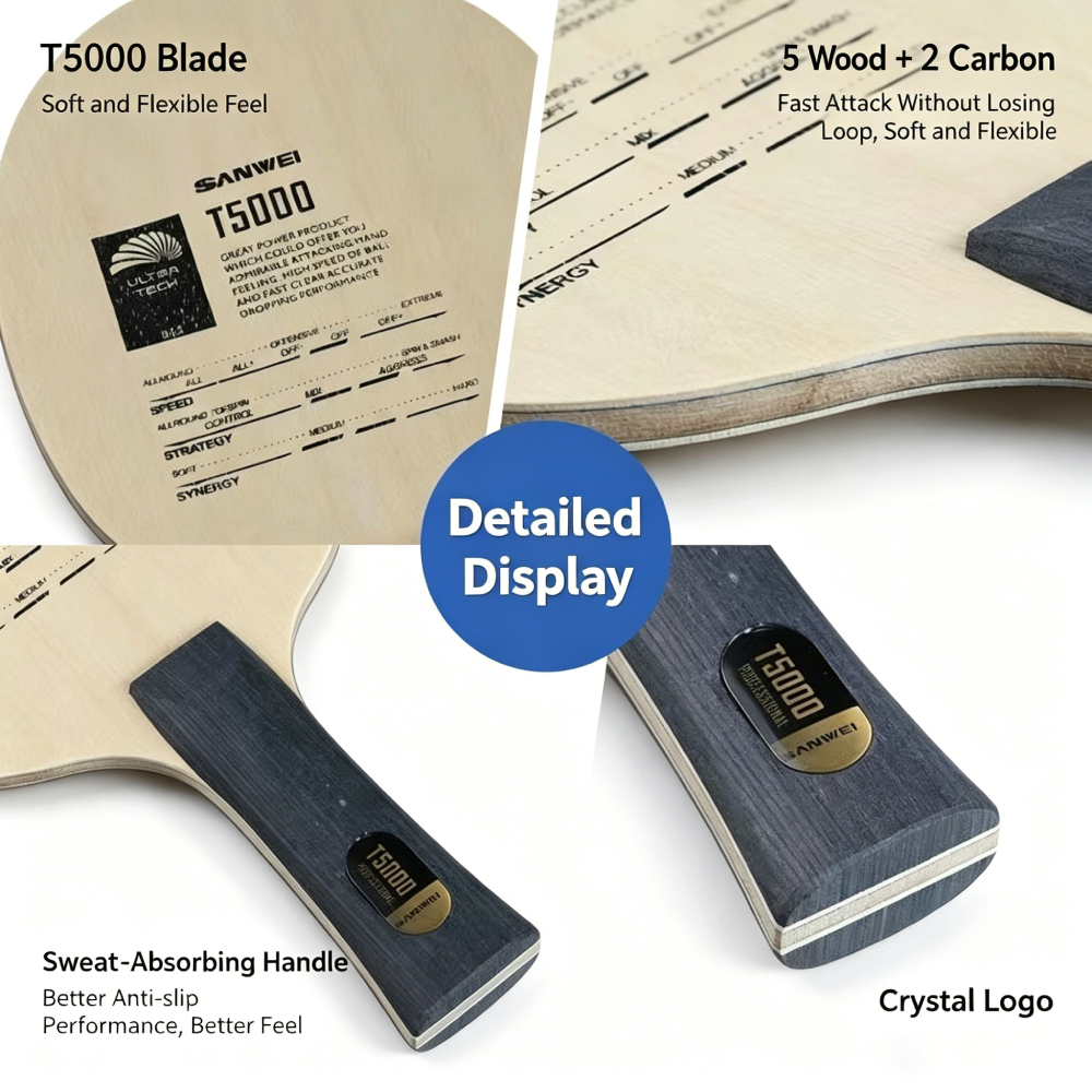 Original SANWEI T5000 5 Wood A - Stiga Carbon Blade 评论和价格